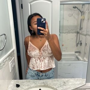 Francesca’s velvet crop top